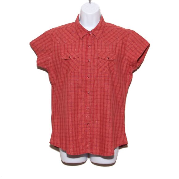 Vintage Wrangler Snap front Plaid shirt Size Medium - Picture 1 of 7